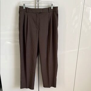 H&M NWOT Brown Ankle High Waist Tailored Pants, Size 14